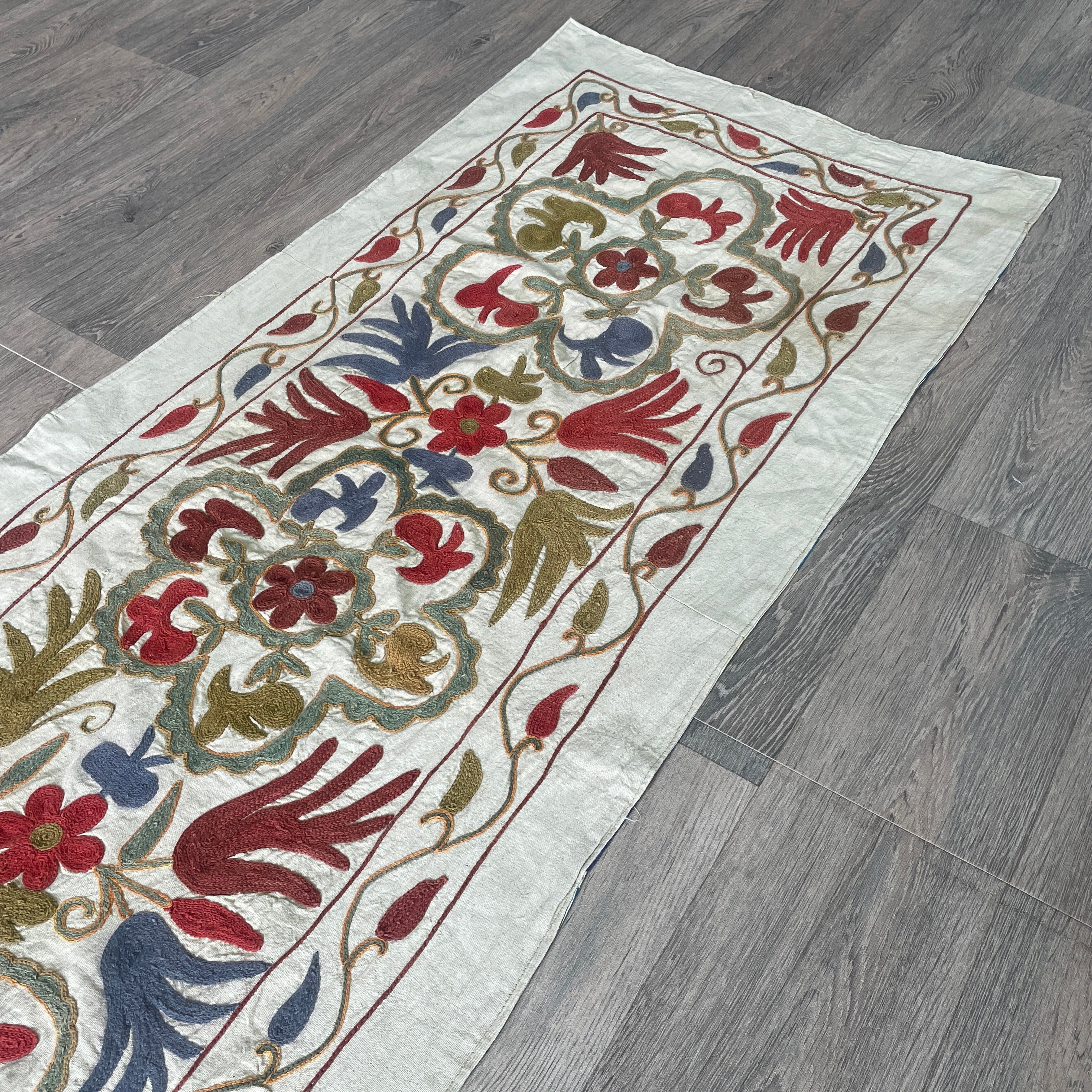 Afghan 'Sheberghan' Suzani Table Runner