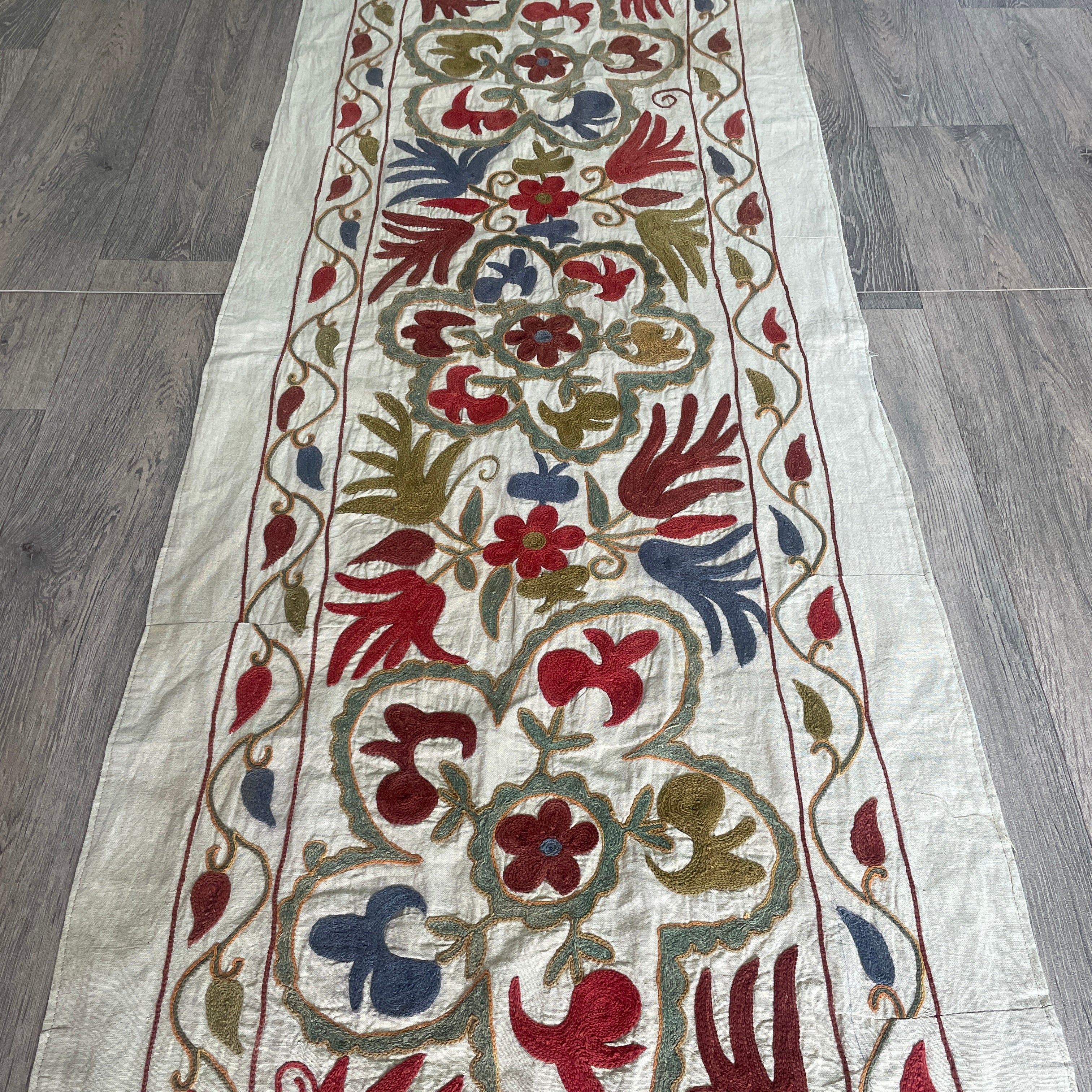 Afghan 'Sheberghan' Suzani Table Runner