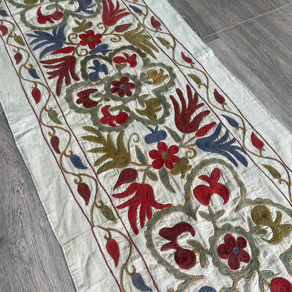 Afghan 'Sheberghan' Suzani Table Runner