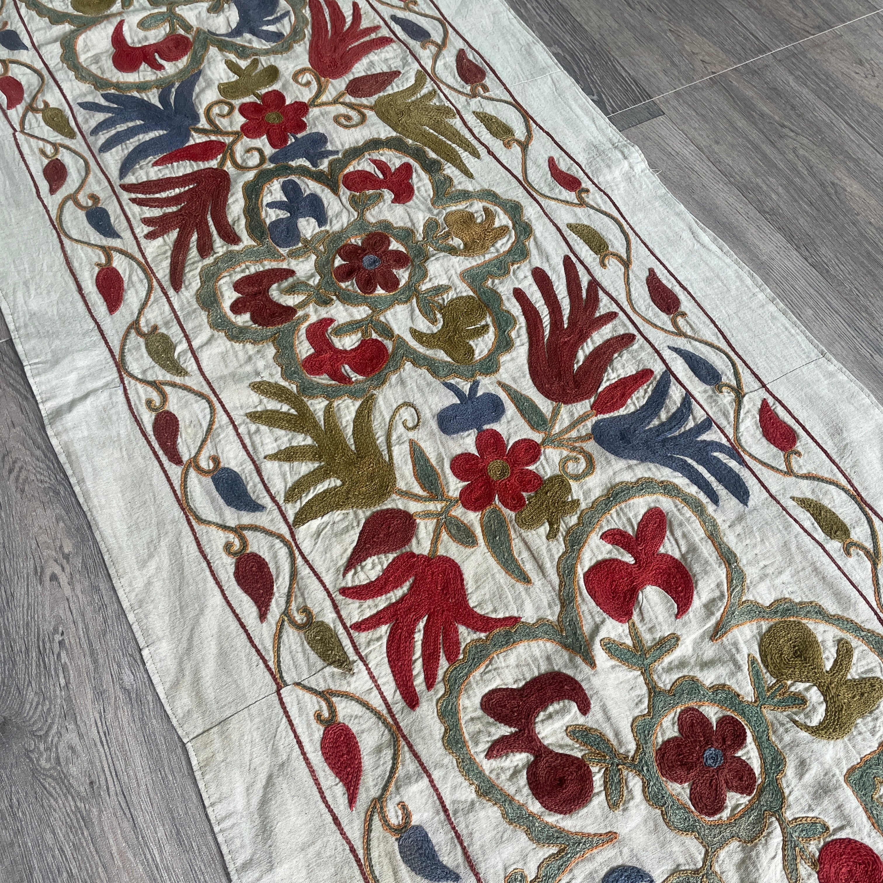Afghan 'Sheberghan' Suzani Table Runner