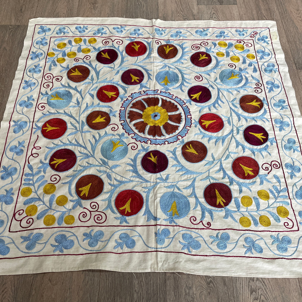 Uzbek 'Samarkand' Suzani Table Throw