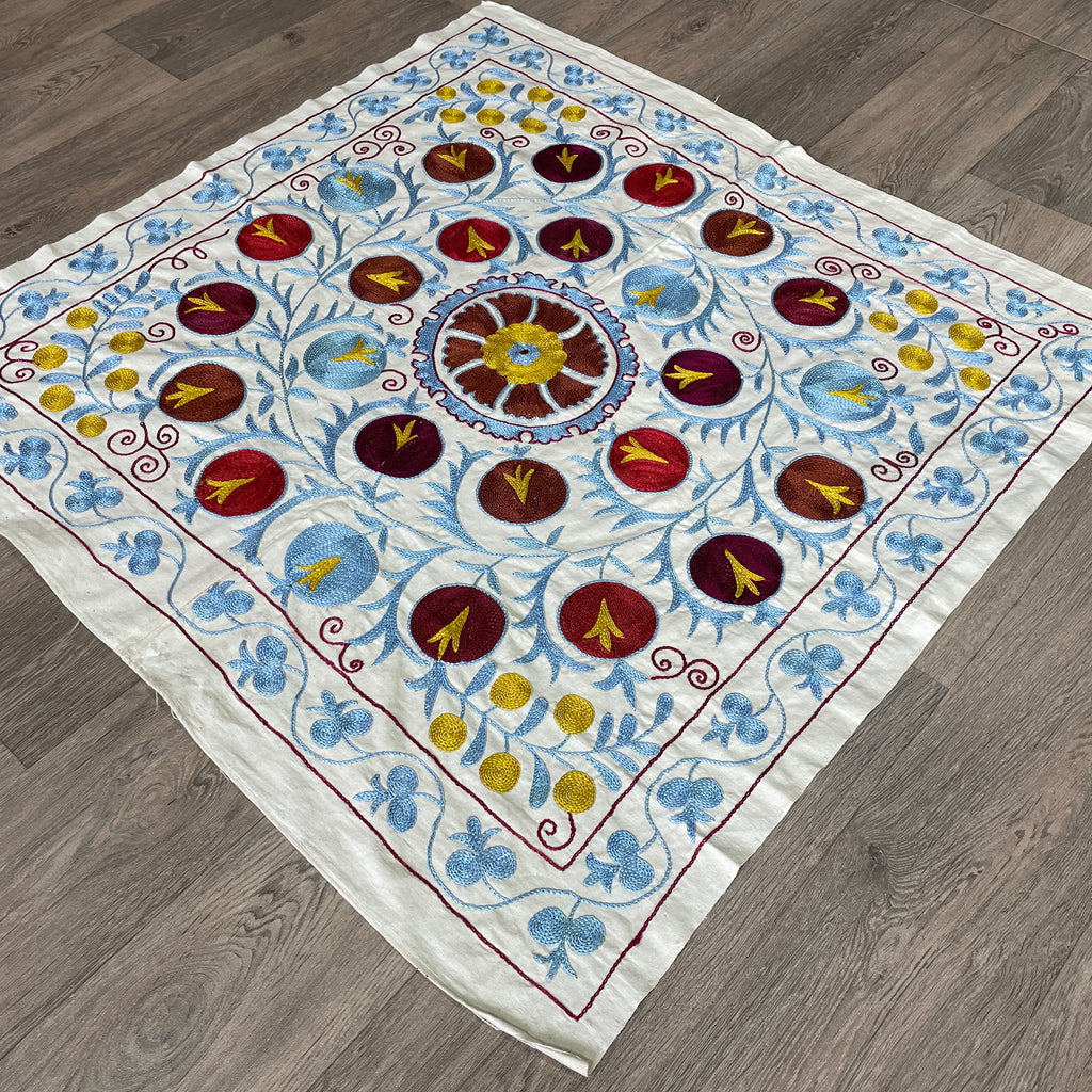 Uzbek 'Samarkand' Suzani Table Throw