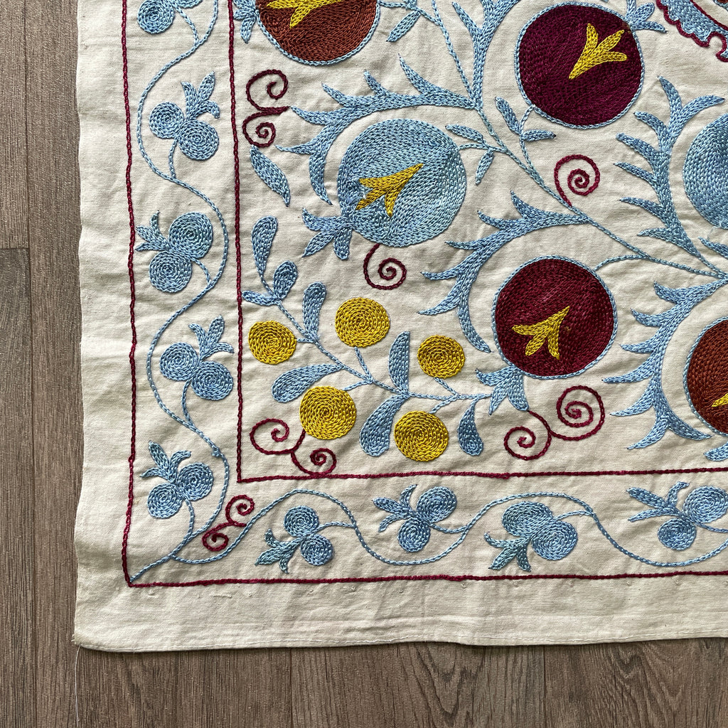 Uzbek 'Samarkand' Suzani Table Throw