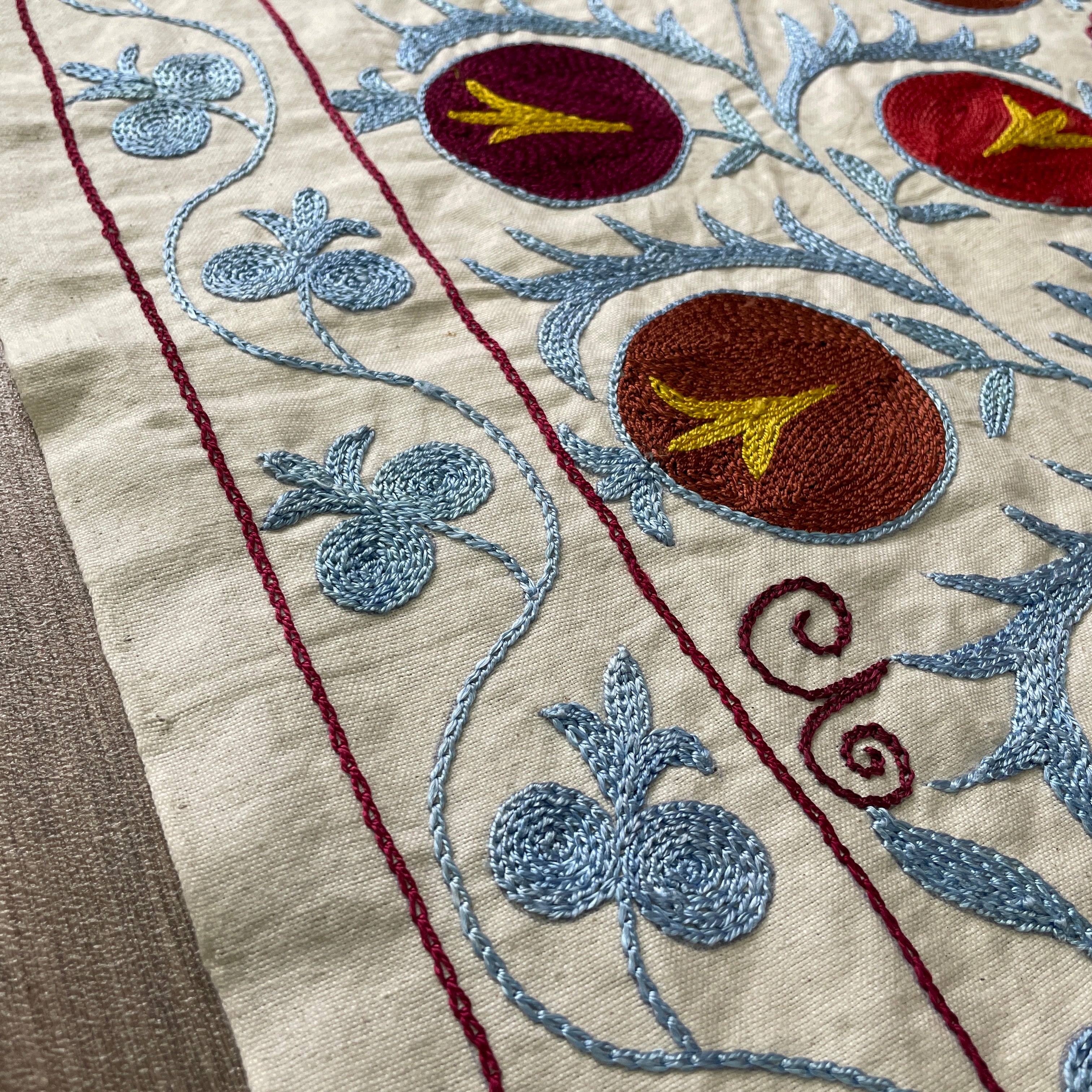 Uzbek 'Samarkand' Suzani Table Throw