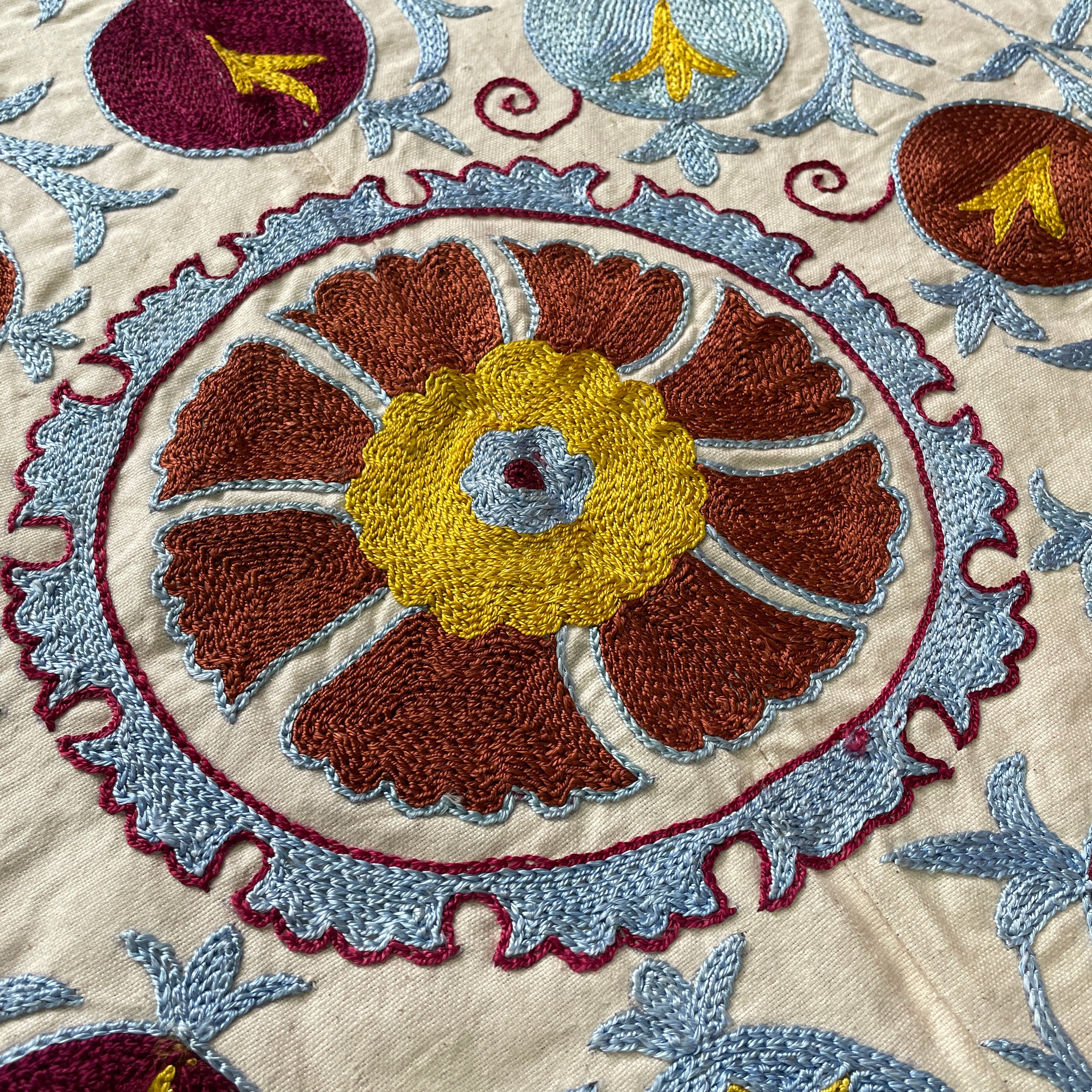 Uzbek 'Samarkand' Suzani Table Throw