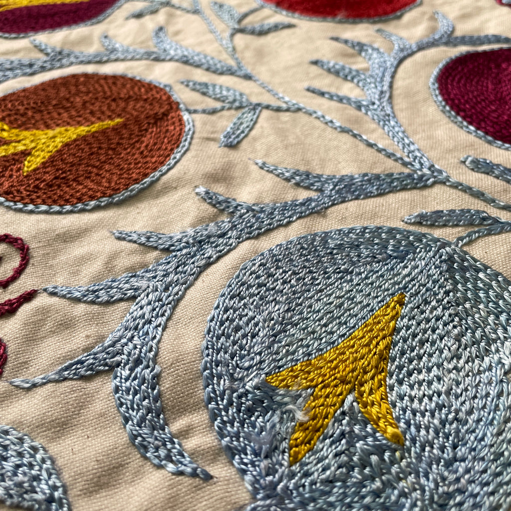 Uzbek 'Samarkand' Suzani Table Throw