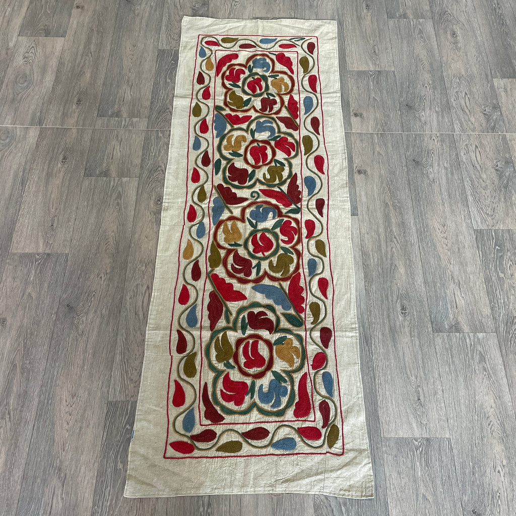 Afghan 'Sheberghan' Suzani Table Throw