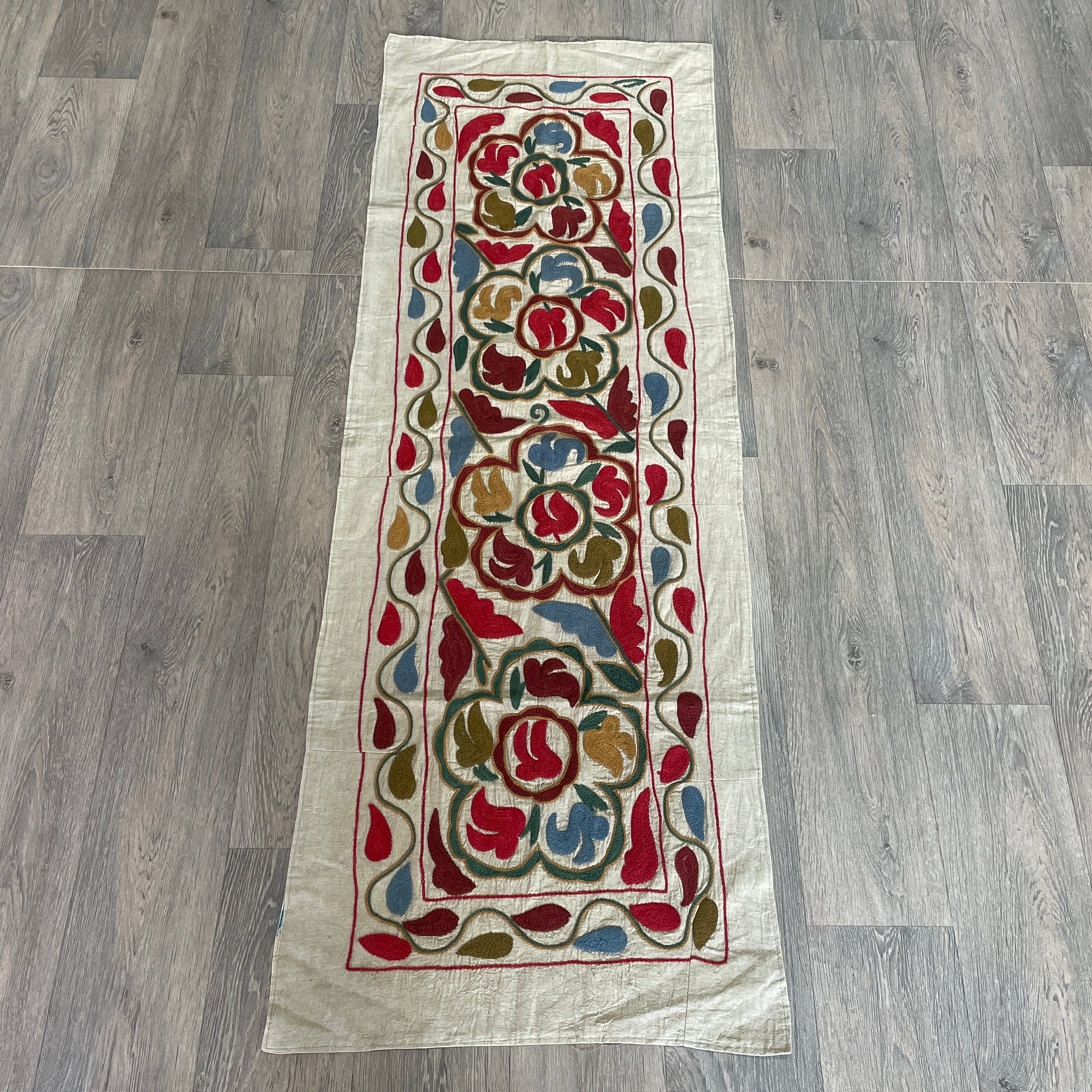 Afghan 'Sheberghan' Suzani Table Throw