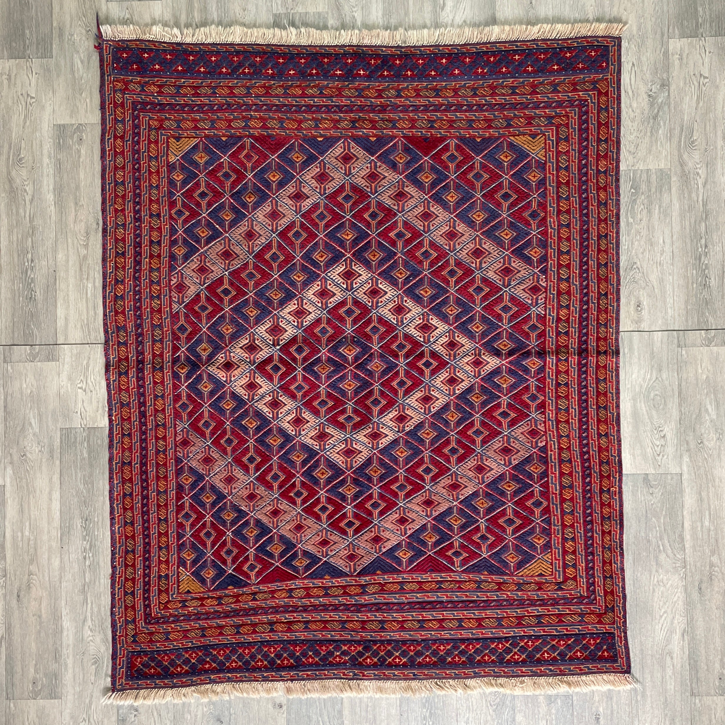 198 x 152 cm | Afghan Fine Mushwani Rug - Khorasan Rugs