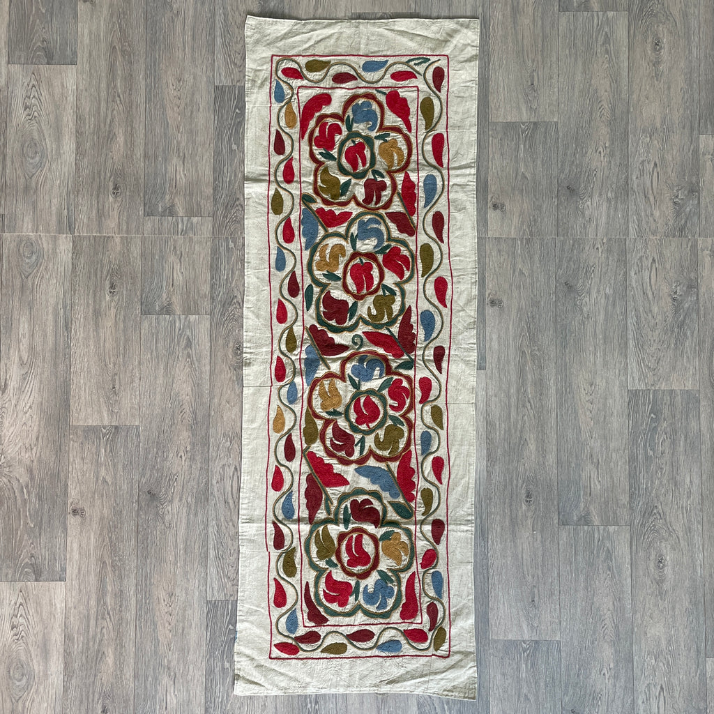Afghan 'Sheberghan' Suzani Table Throw