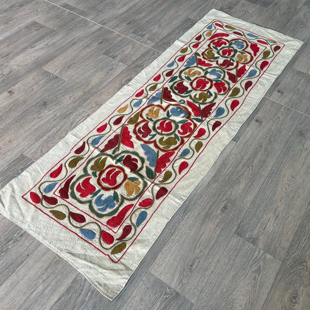 Afghan 'Sheberghan' Suzani Table Throw