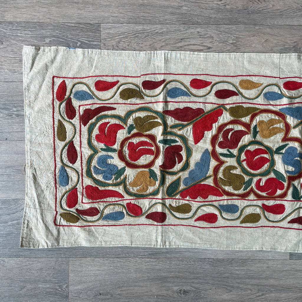 Afghan 'Sheberghan' Suzani Table Throw