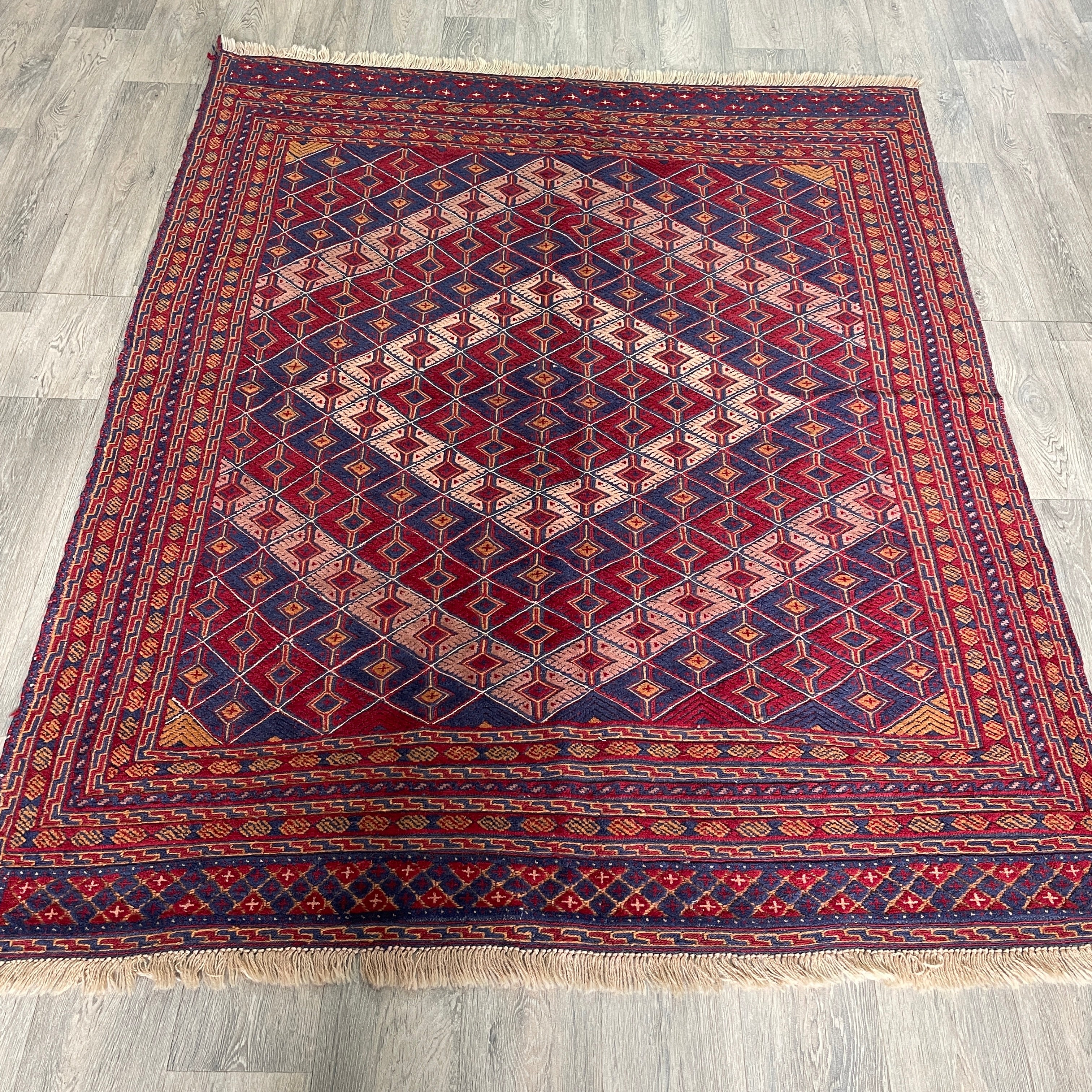 198 x 152 cm | Afghan Fine Mushwani Rug - Khorasan Rugs