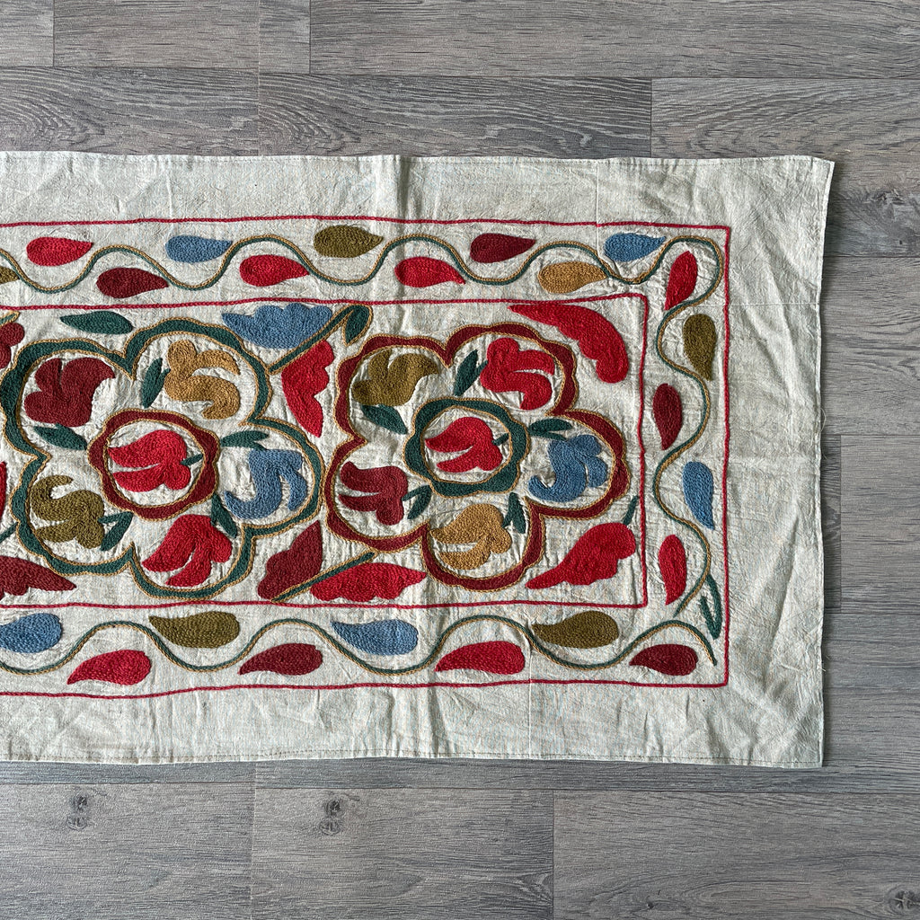 Afghan 'Sheberghan' Suzani Table Throw