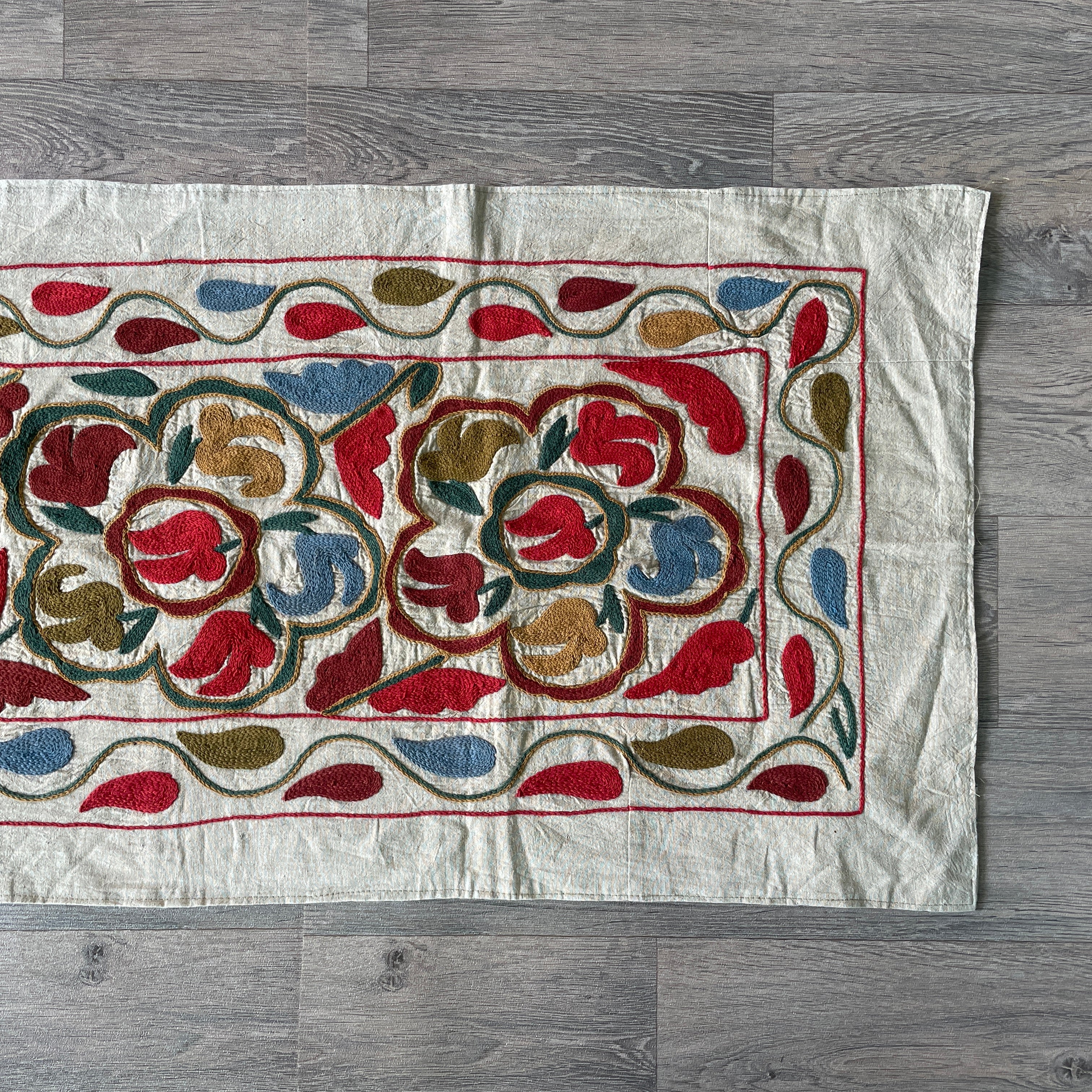 Afghan 'Sheberghan' Suzani Table Throw