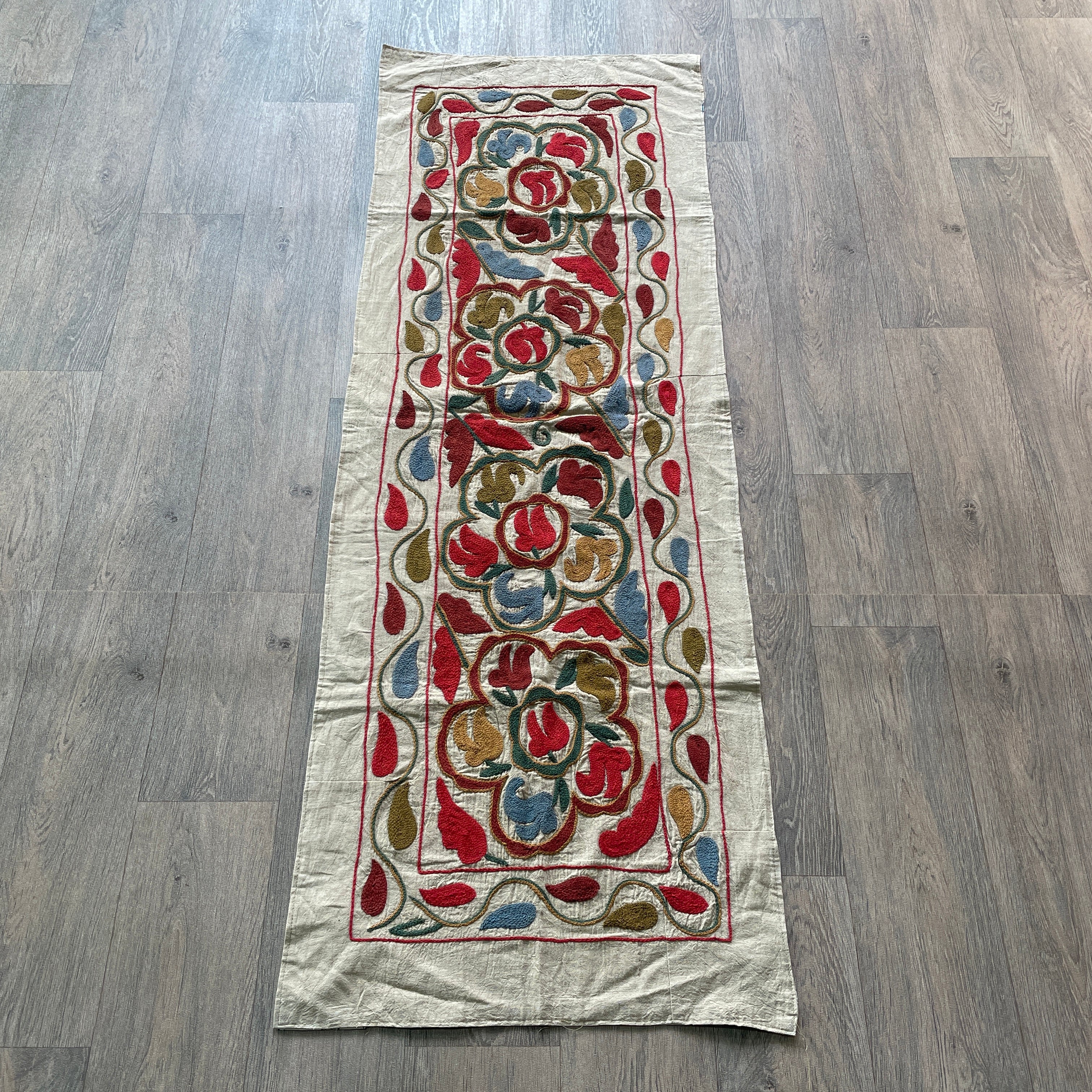 Afghan 'Sheberghan' Suzani Table Throw