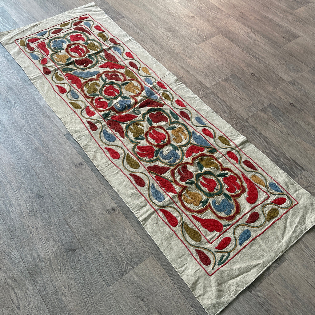 Afghan 'Sheberghan' Suzani Table Throw