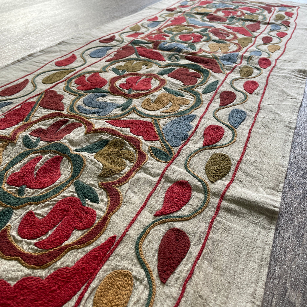 Afghan 'Sheberghan' Suzani Table Throw