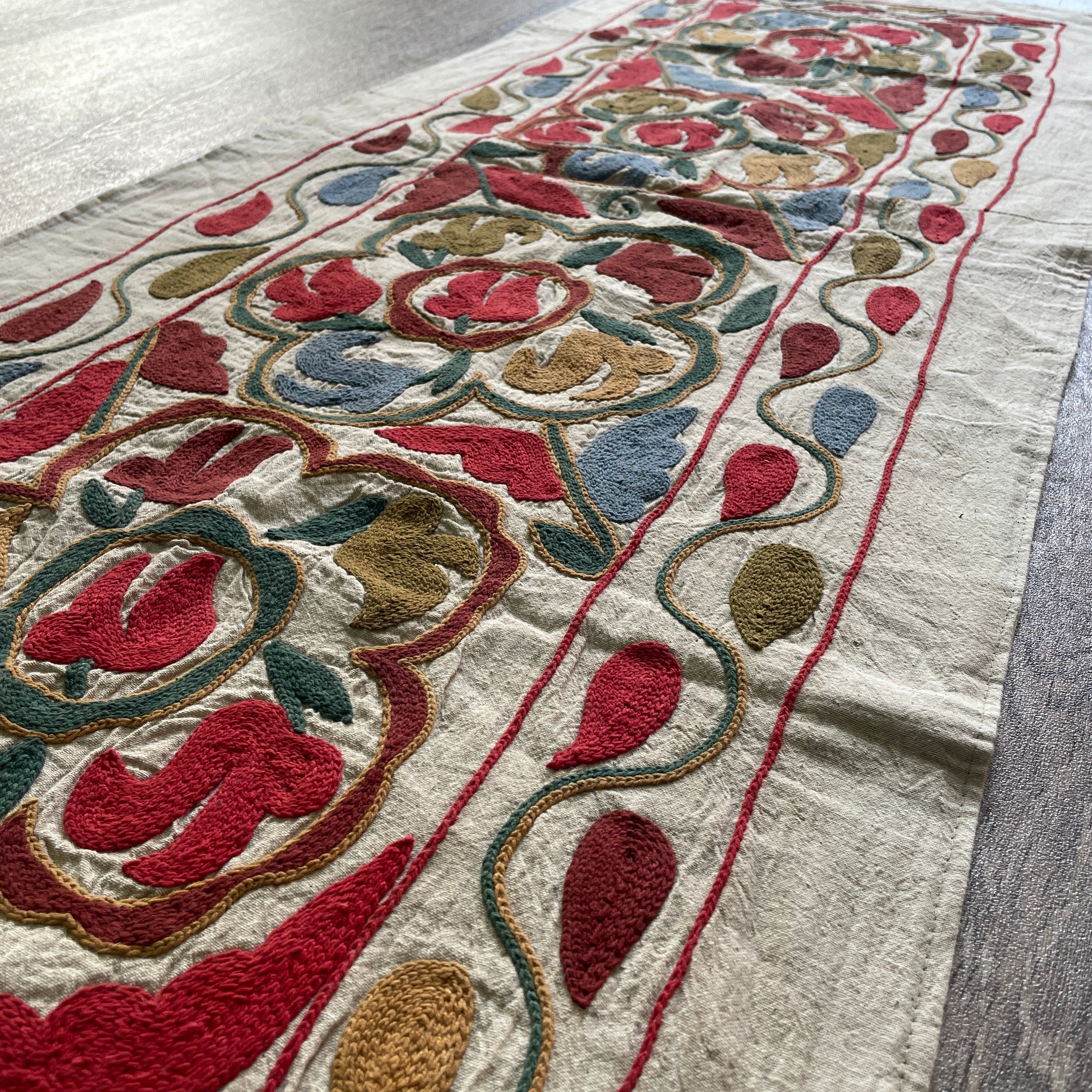 Afghan 'Sheberghan' Suzani Table Throw
