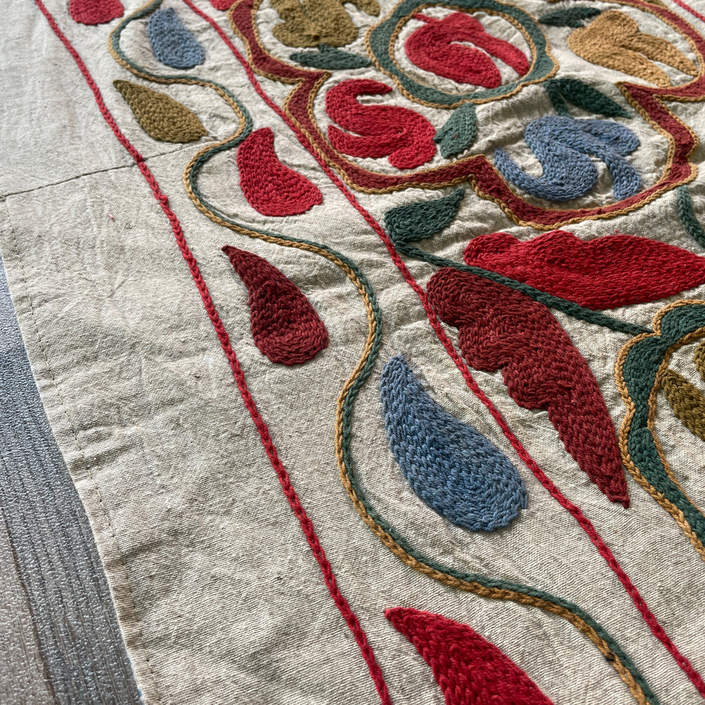Afghan 'Sheberghan' Suzani Table Throw