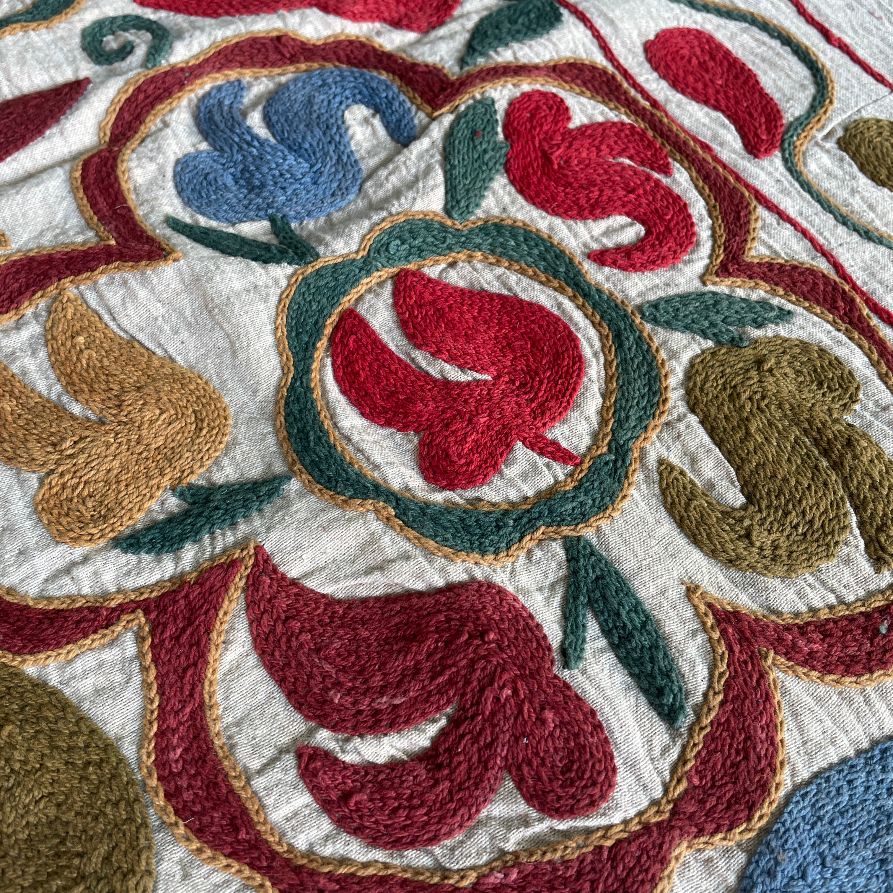 Afghan 'Sheberghan' Suzani Table Throw