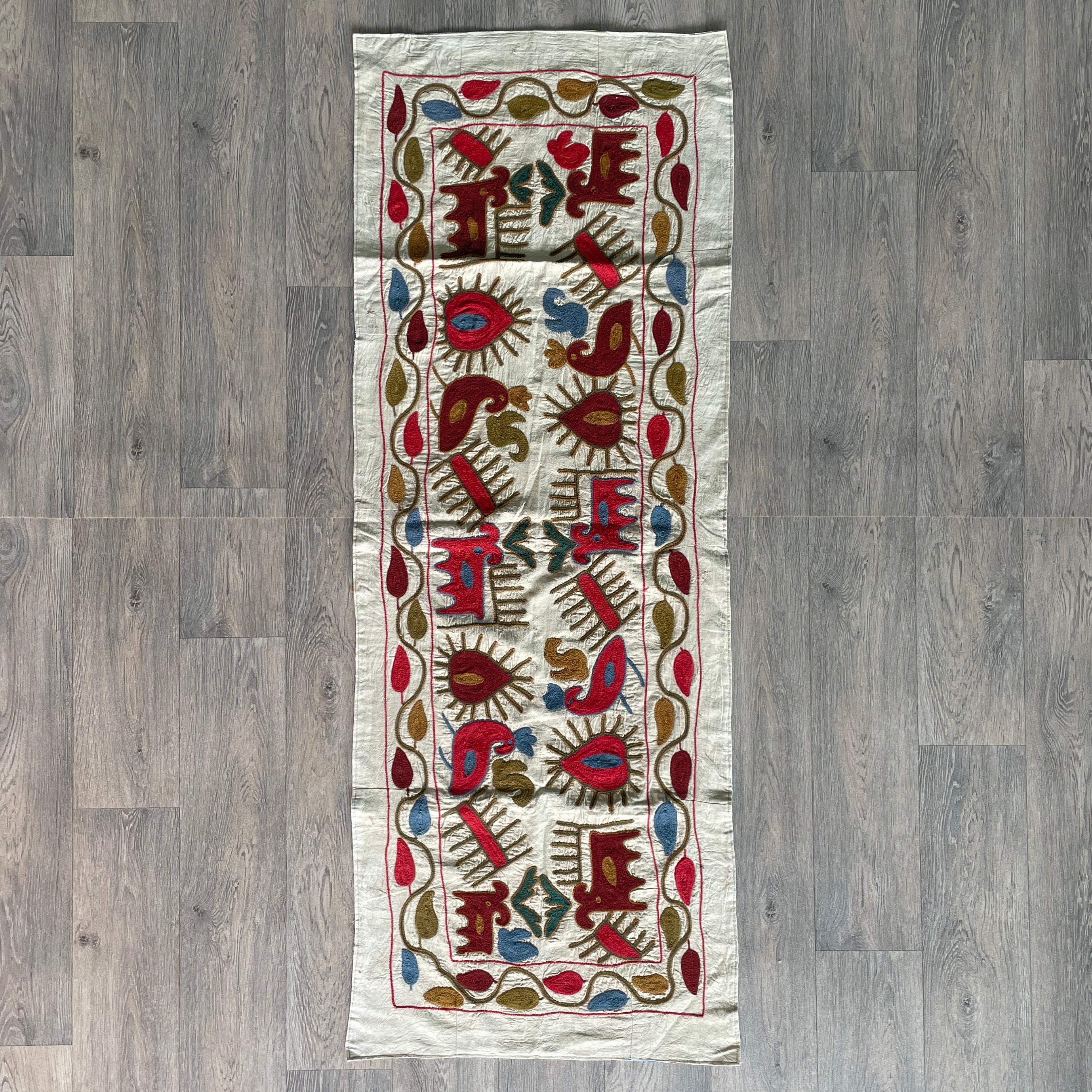 Afghan 'Sheberghan' Suzani Table Throw