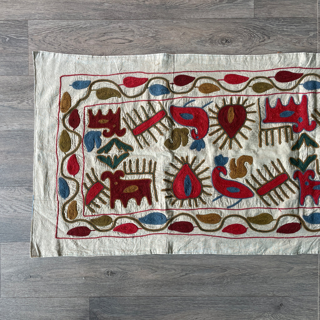 Afghan 'Sheberghan' Suzani Table Throw