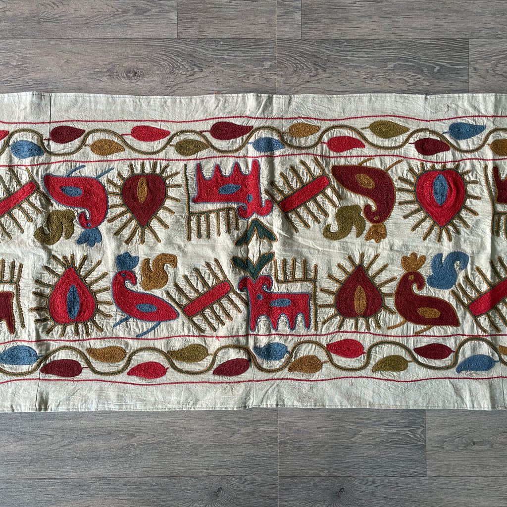 Afghan 'Sheberghan' Suzani Table Throw