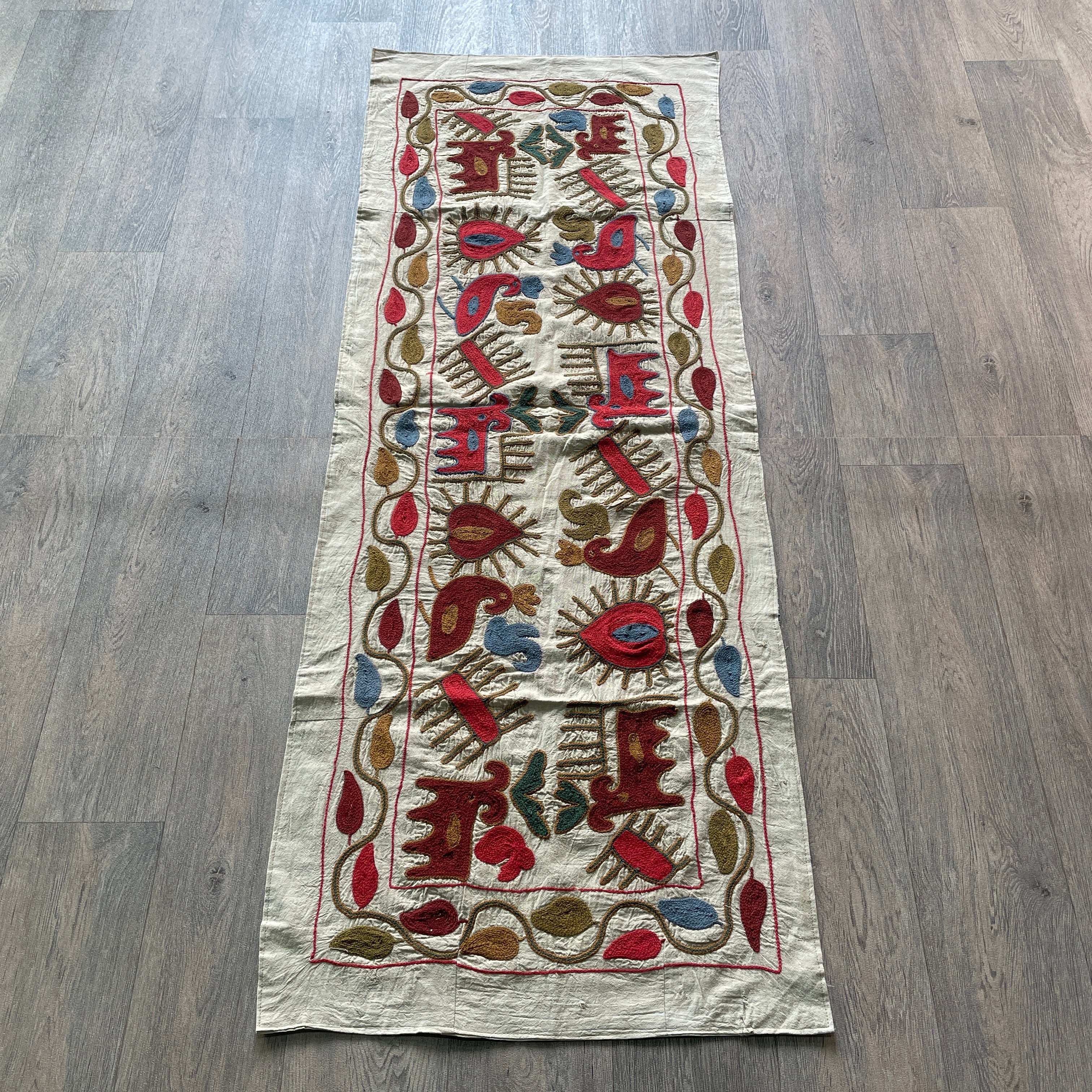 Afghan 'Sheberghan' Suzani Table Throw