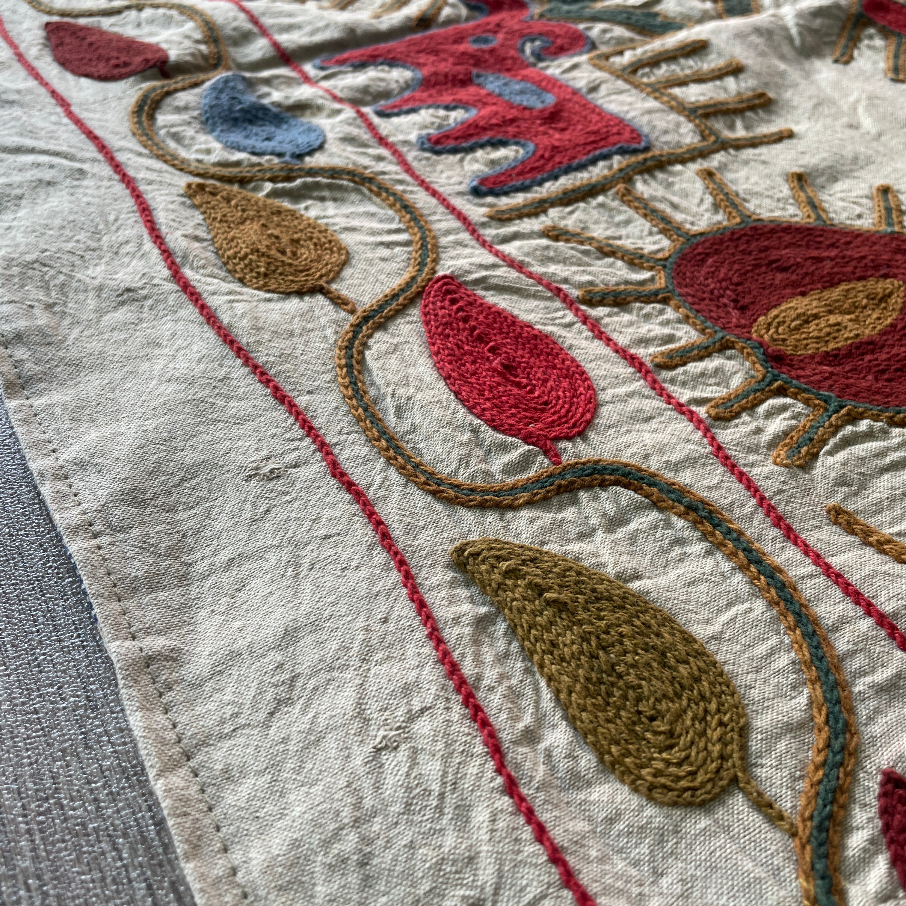 Afghan 'Sheberghan' Suzani Table Throw