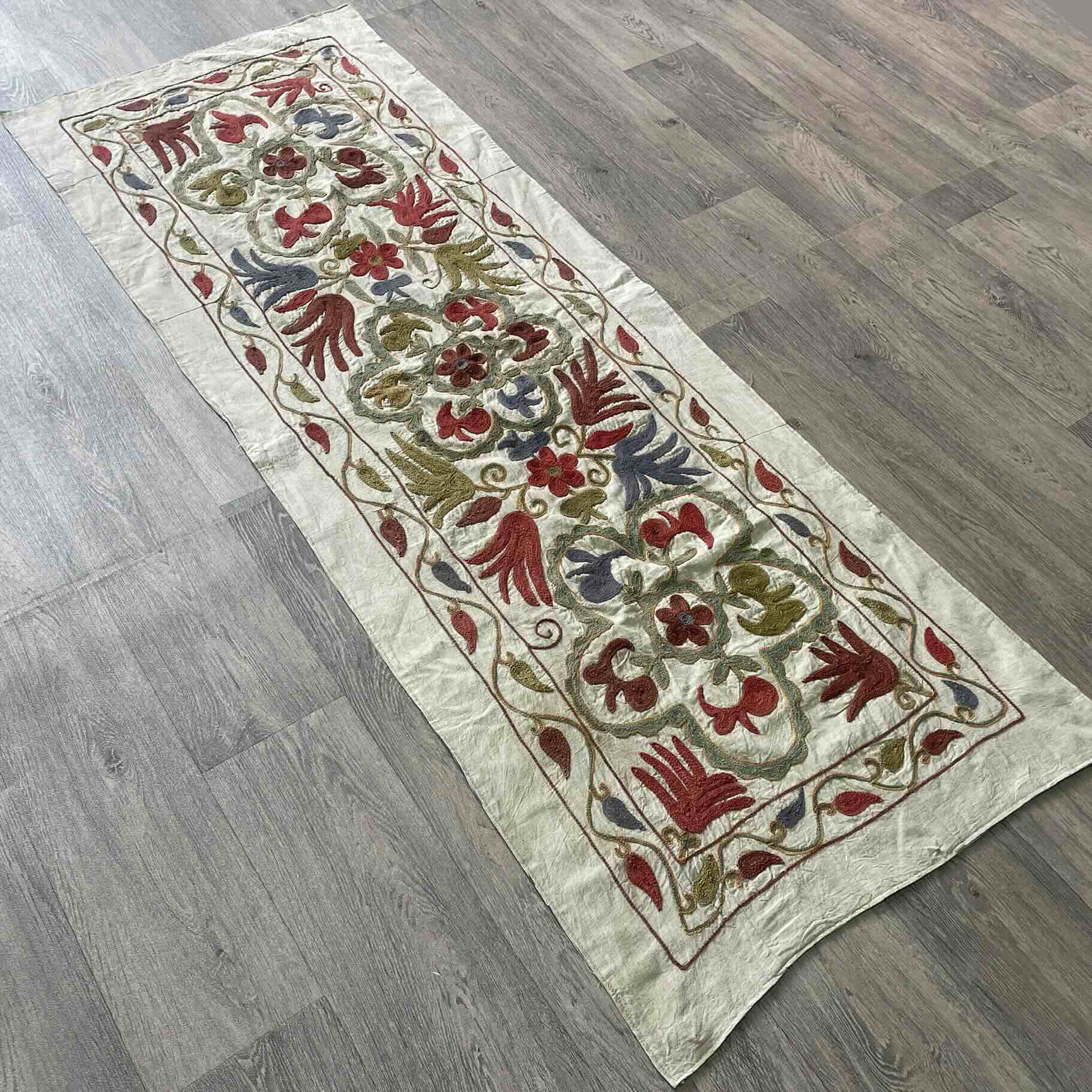 Afghan 'Sheberghan' Suzani Table Runner