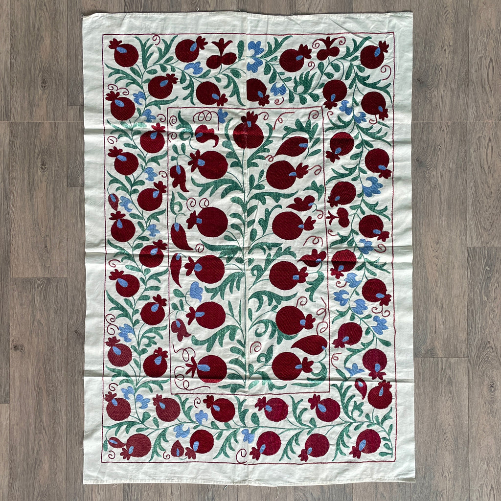 Uzbek 'Bokhara' Suzani Bed Throw