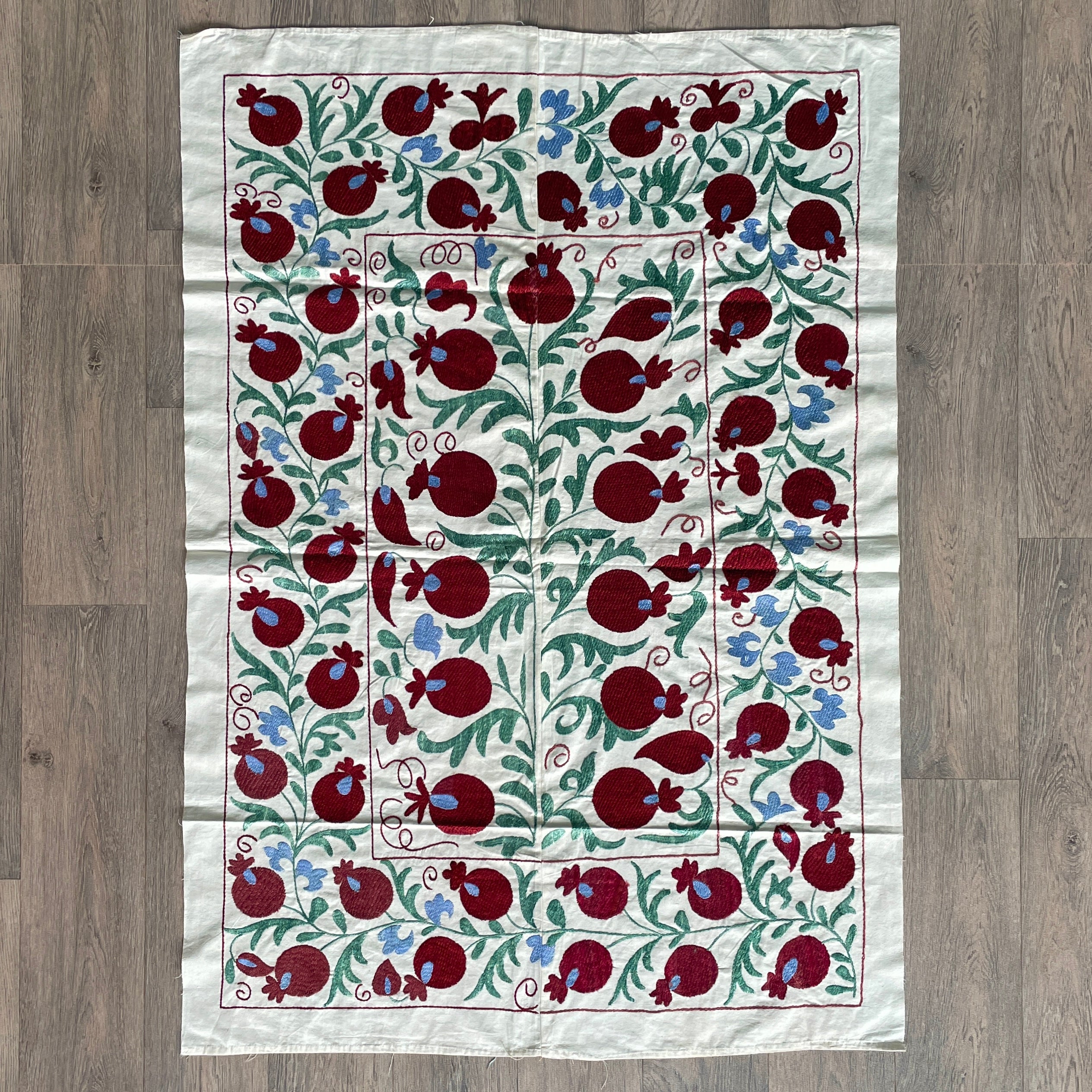 Uzbek 'Bokhara' Suzani Bed Throw