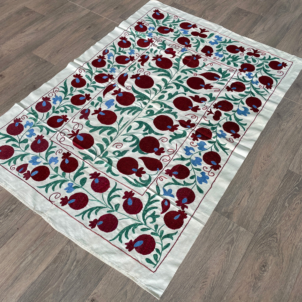 Uzbek 'Bokhara' Suzani Bed Throw
