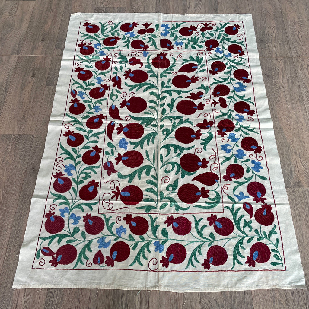 Uzbek 'Bokhara' Suzani Bed Throw