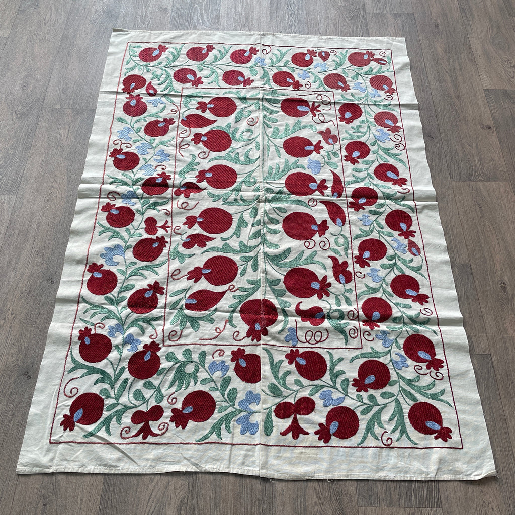 Uzbek 'Bokhara' Suzani Bed Throw