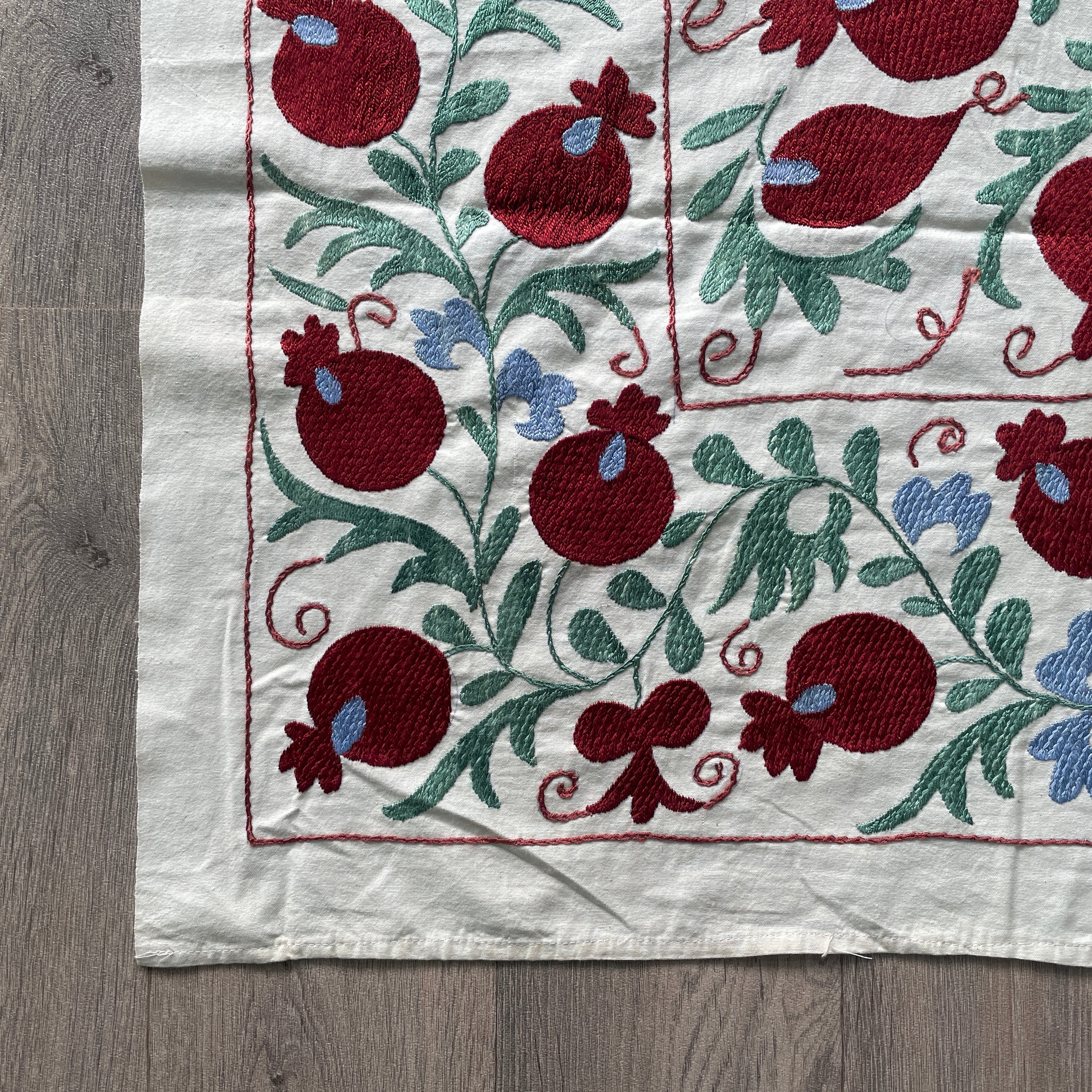 Uzbek 'Bokhara' Suzani Bed Throw