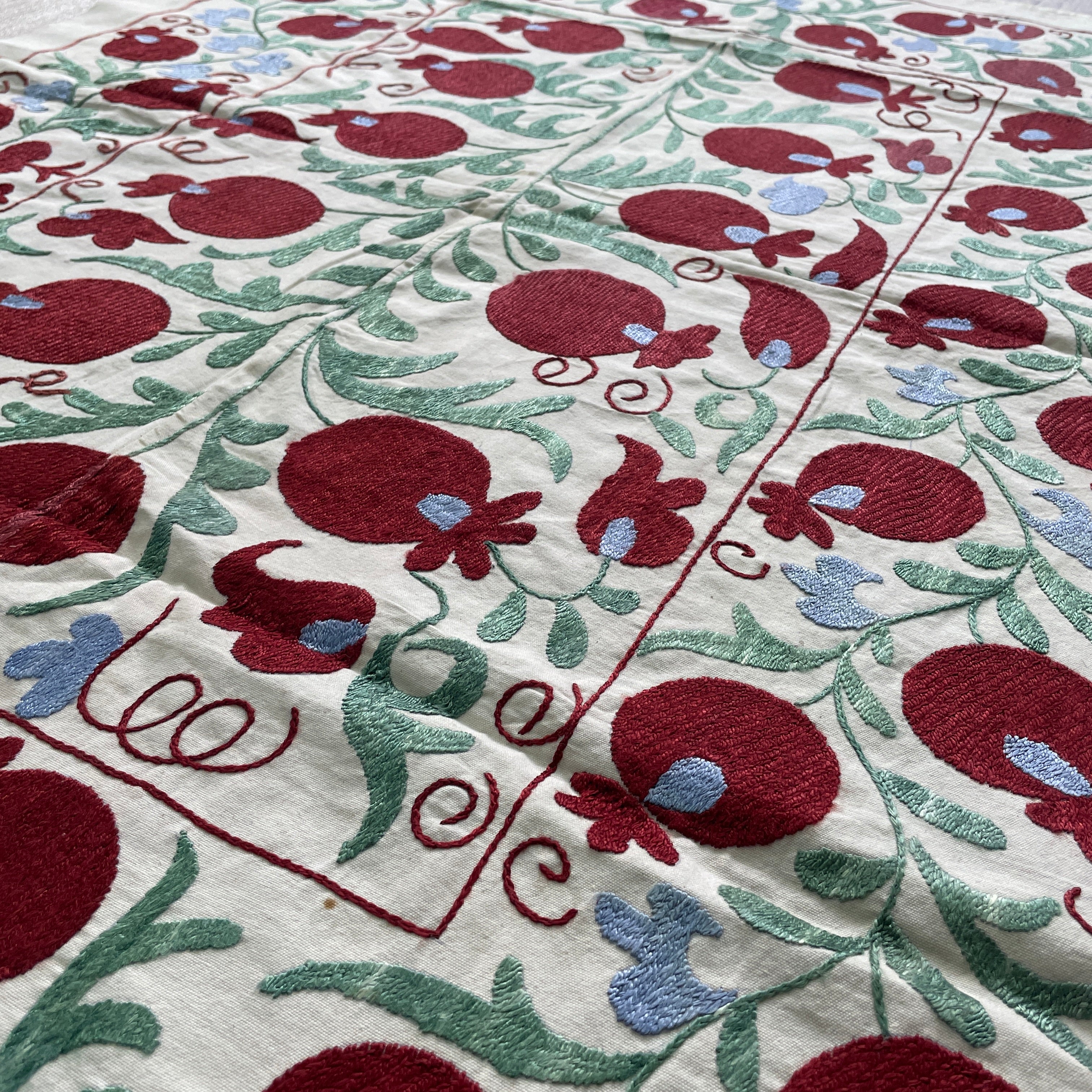 Uzbek 'Bokhara' Suzani Bed Throw