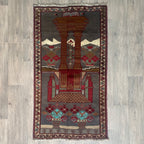 Old Afghan Herati Baluch Rug c. 1980