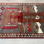 Old Afghan Herati Baluch Rug c. 1980