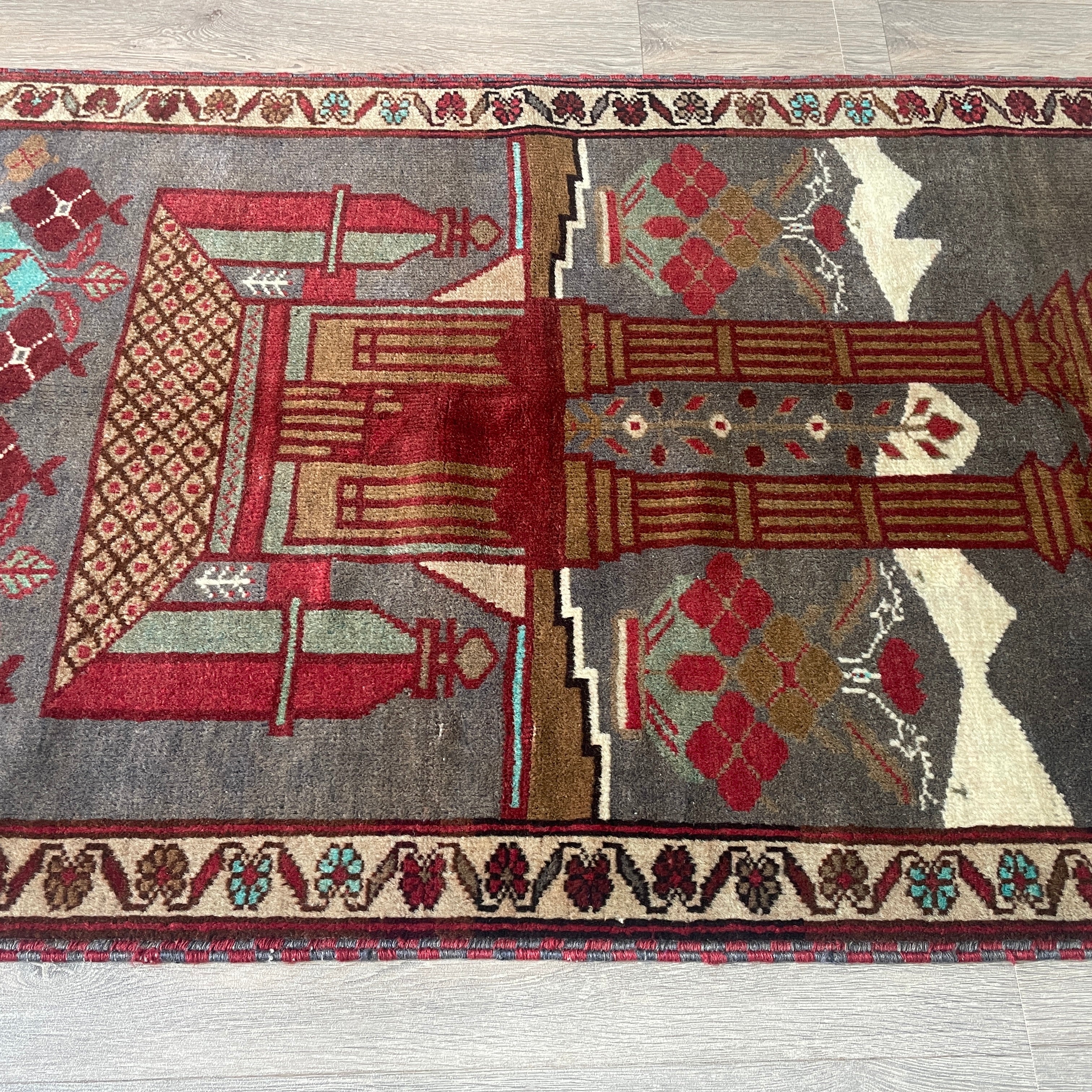 Old Afghan Herati Baluch Rug c. 1980