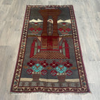 Old Afghan Herati Baluch Rug c. 1980