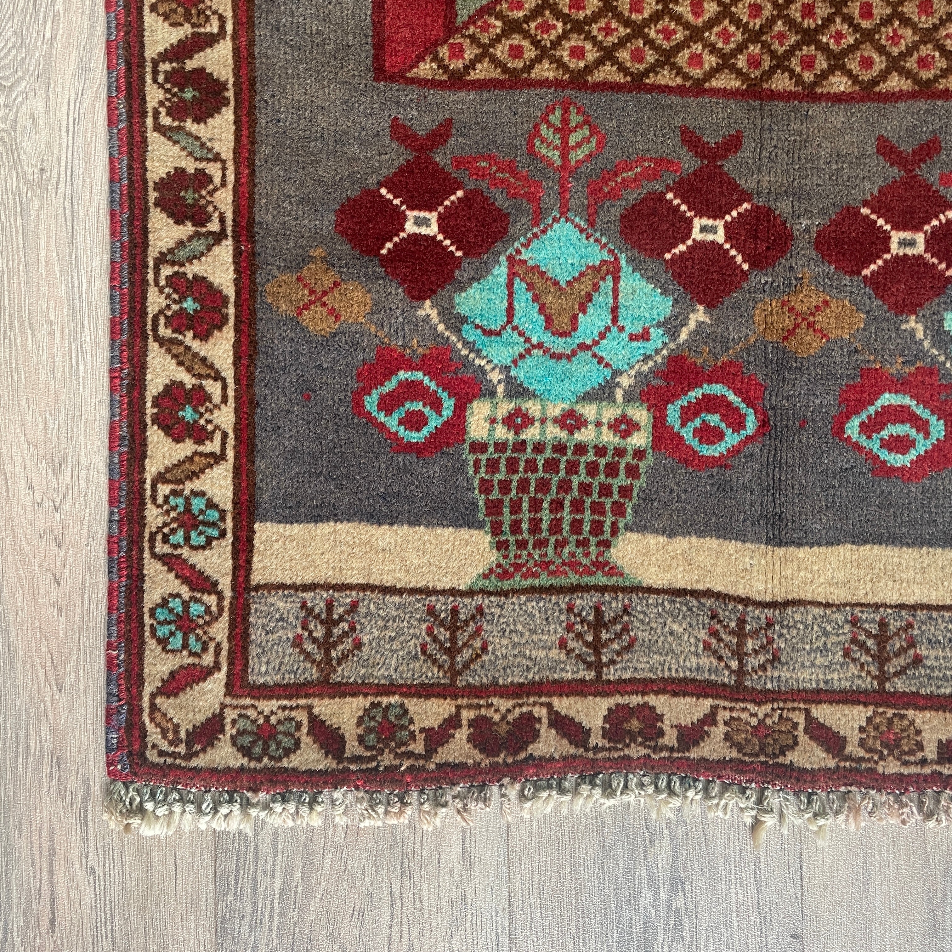 Old Afghan Herati Baluch Rug c. 1980