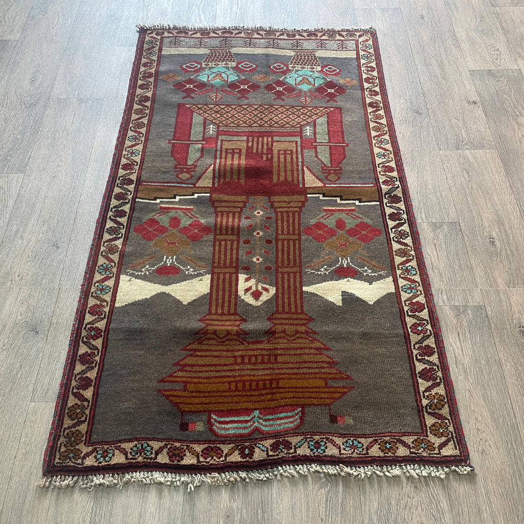 Old Afghan Herati Baluch Rug c. 1980