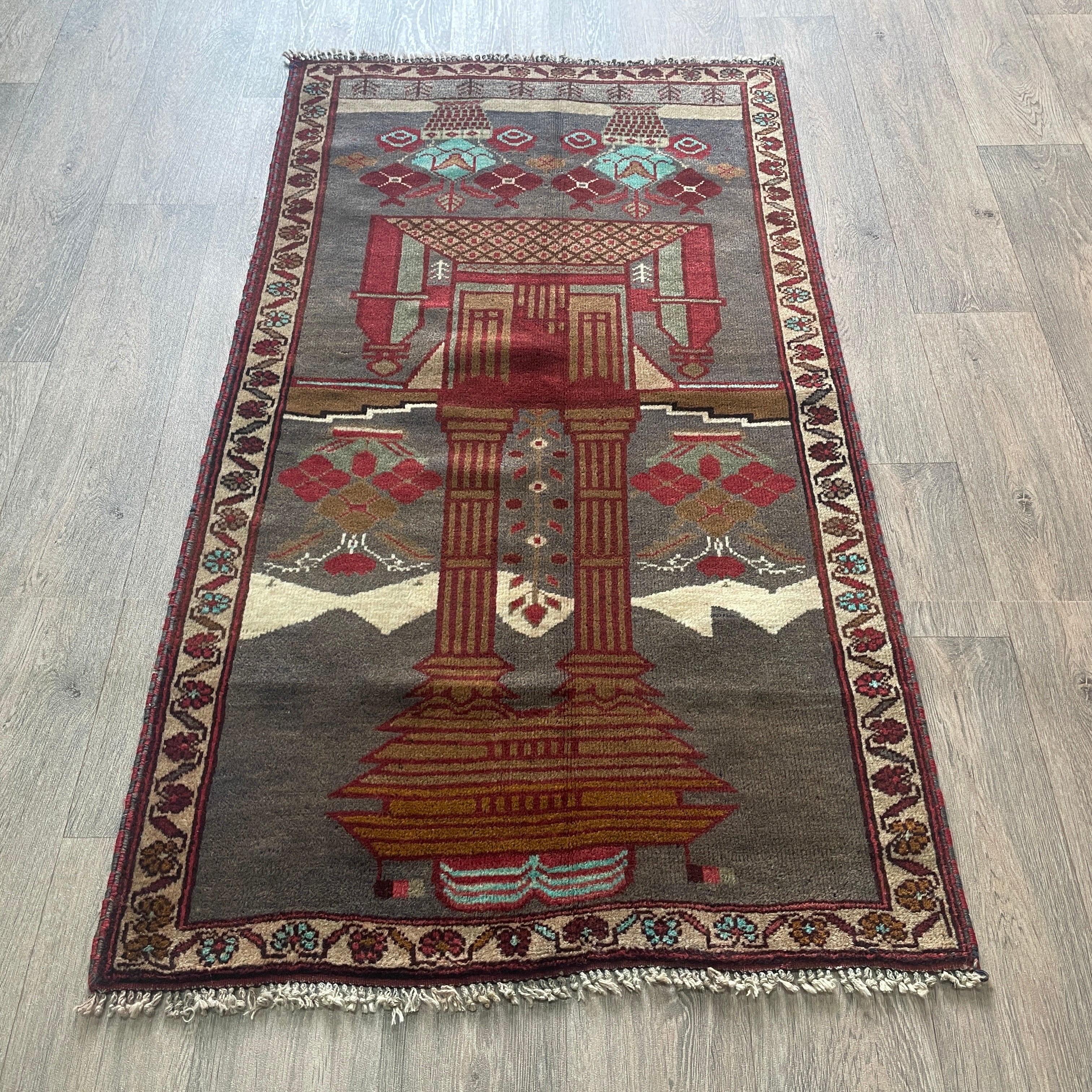 Old Afghan Herati Baluch Rug c. 1980