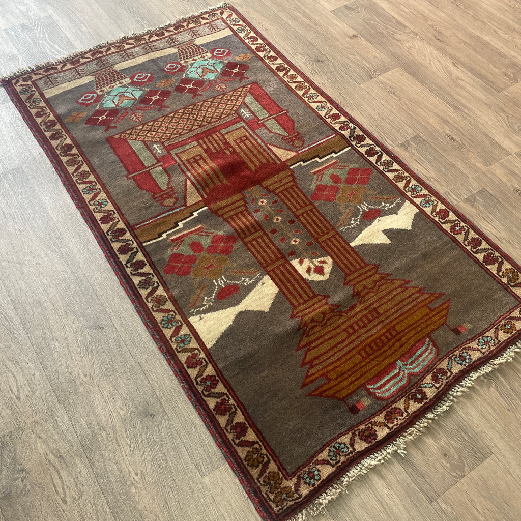 Old Afghan Herati Baluch Rug c. 1980