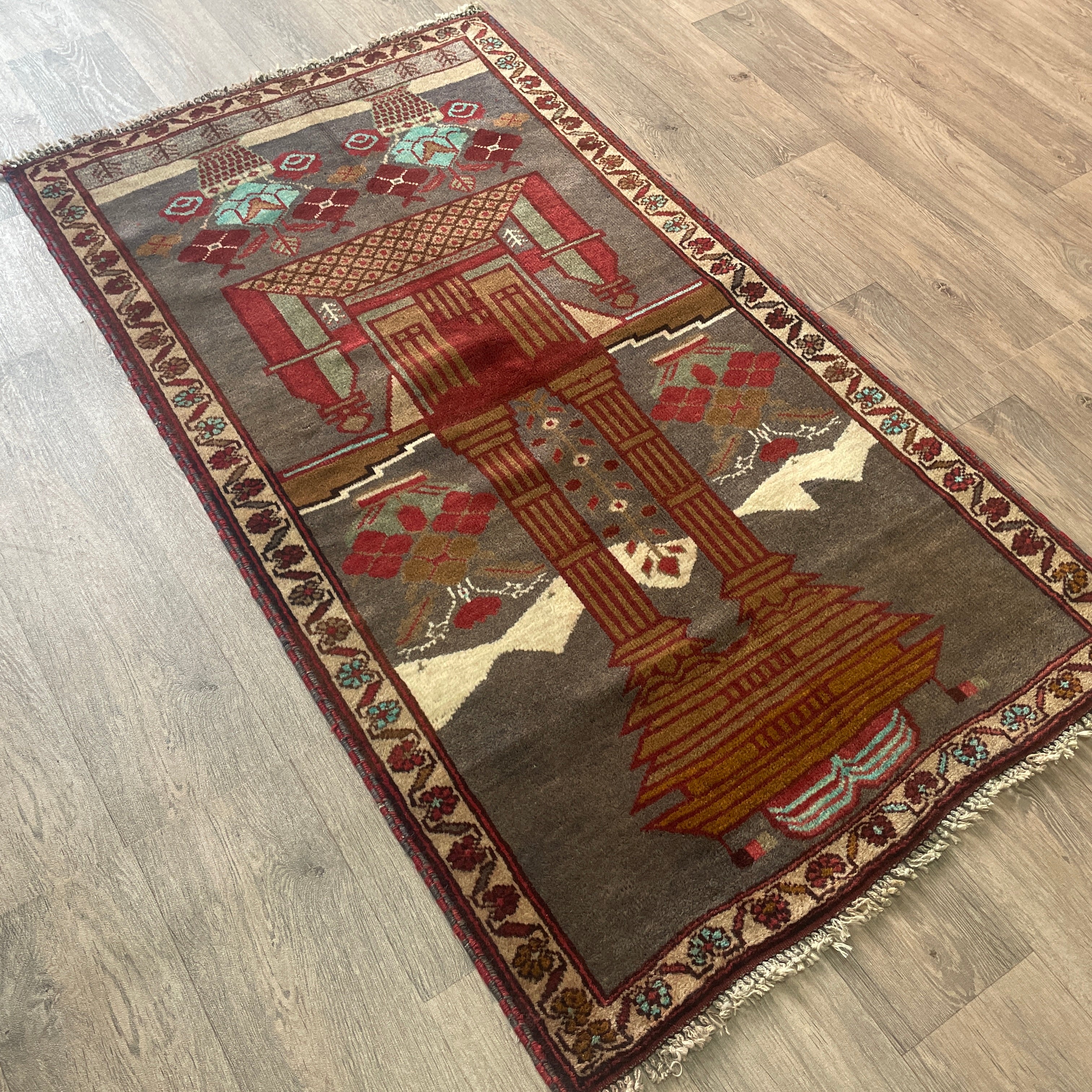Old Afghan Herati Baluch Rug c. 1980