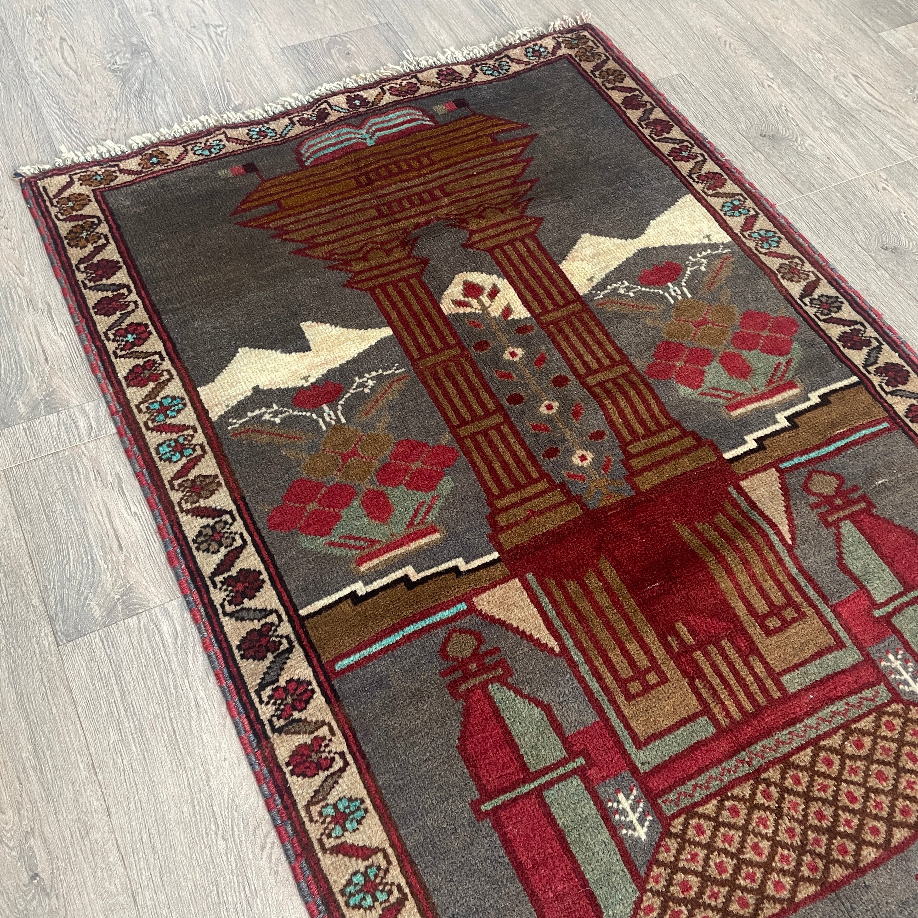Old Afghan Herati Baluch Rug c. 1980