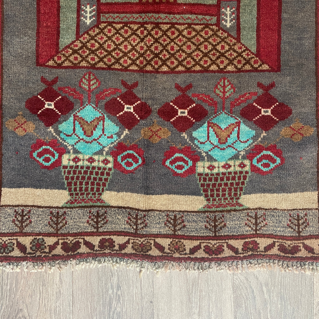 Old Afghan Herati Baluch Rug c. 1980