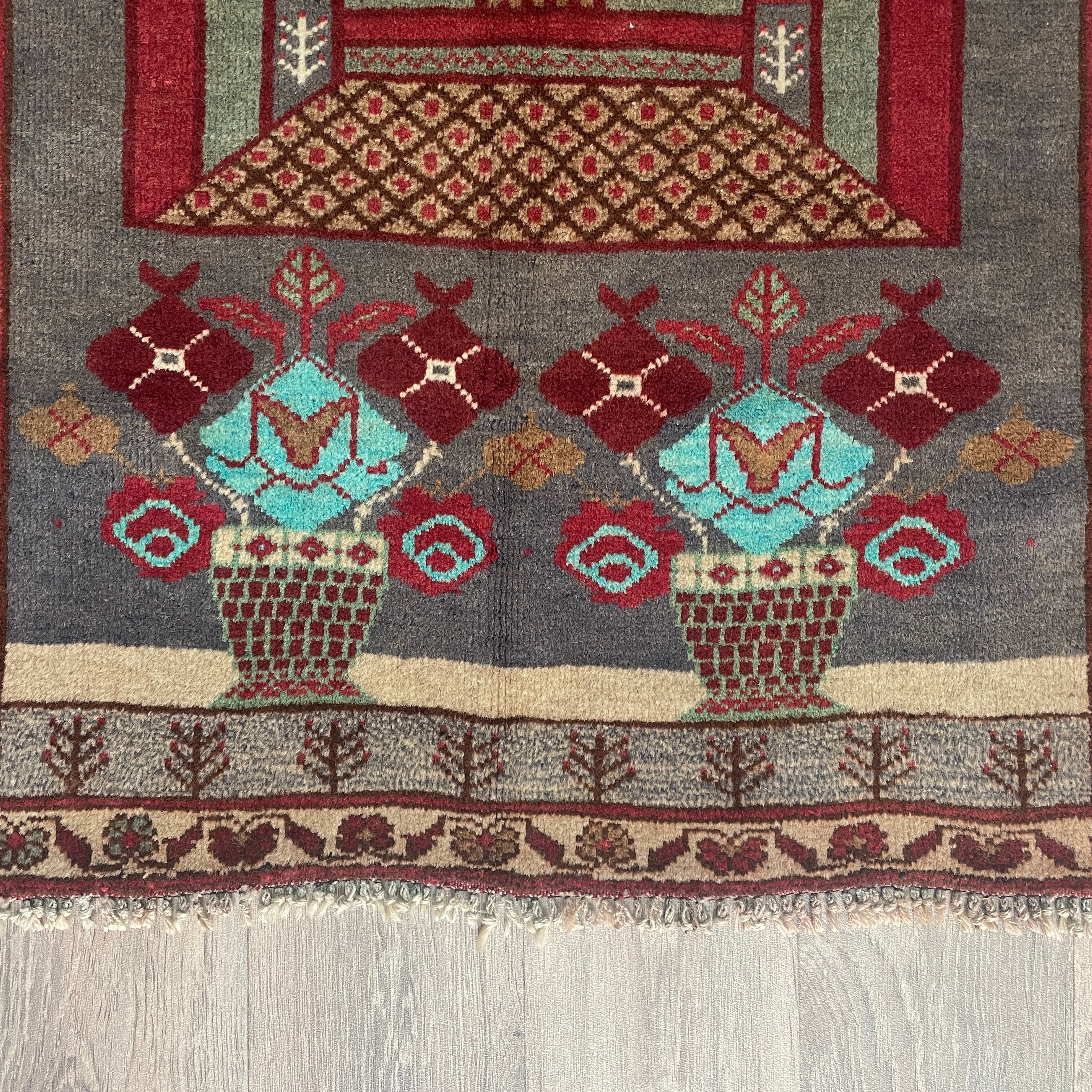 Old Afghan Herati Baluch Rug c. 1980